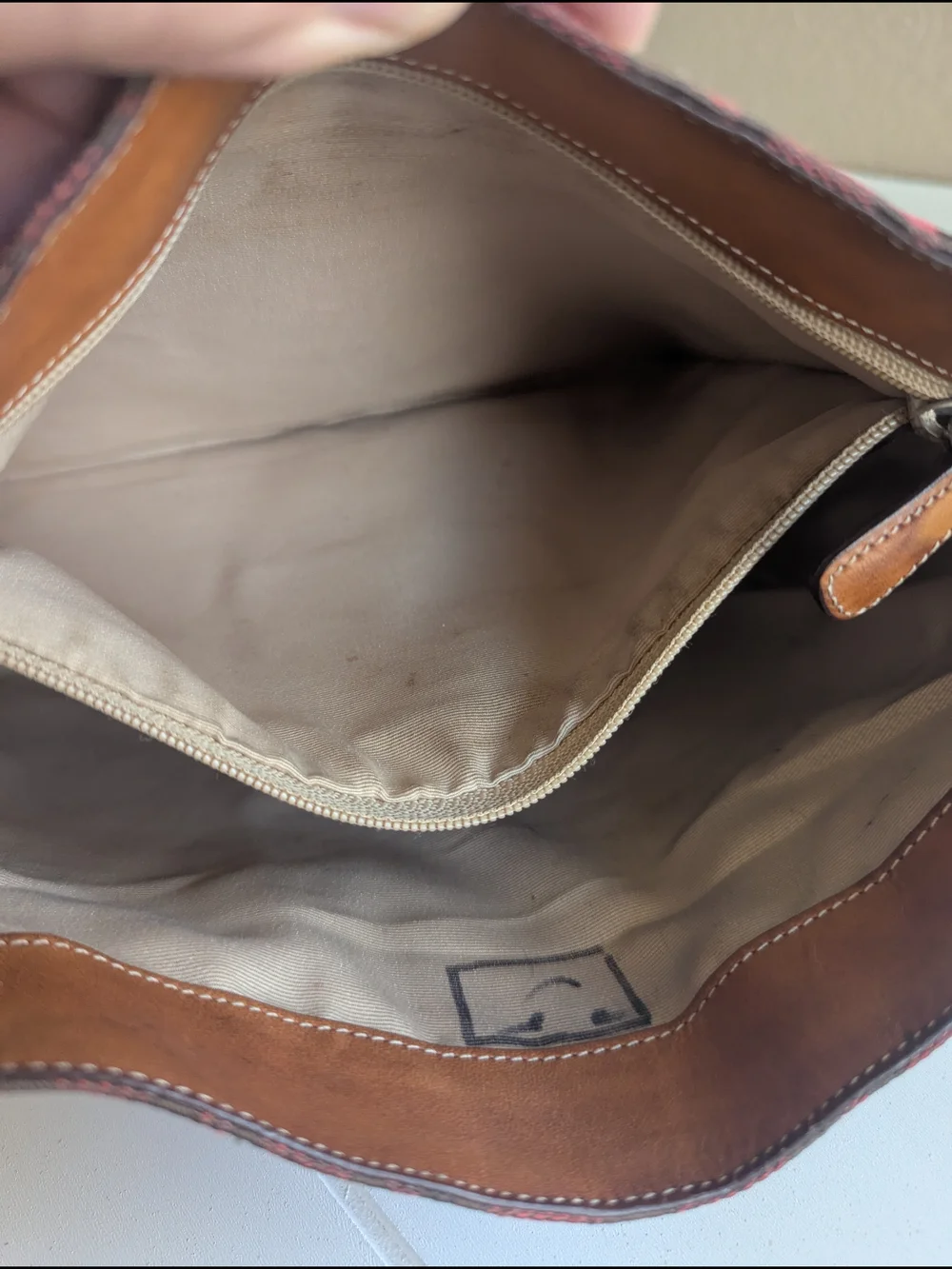 Coach Signature Canvas Shoulder Bag in Pink and Brown